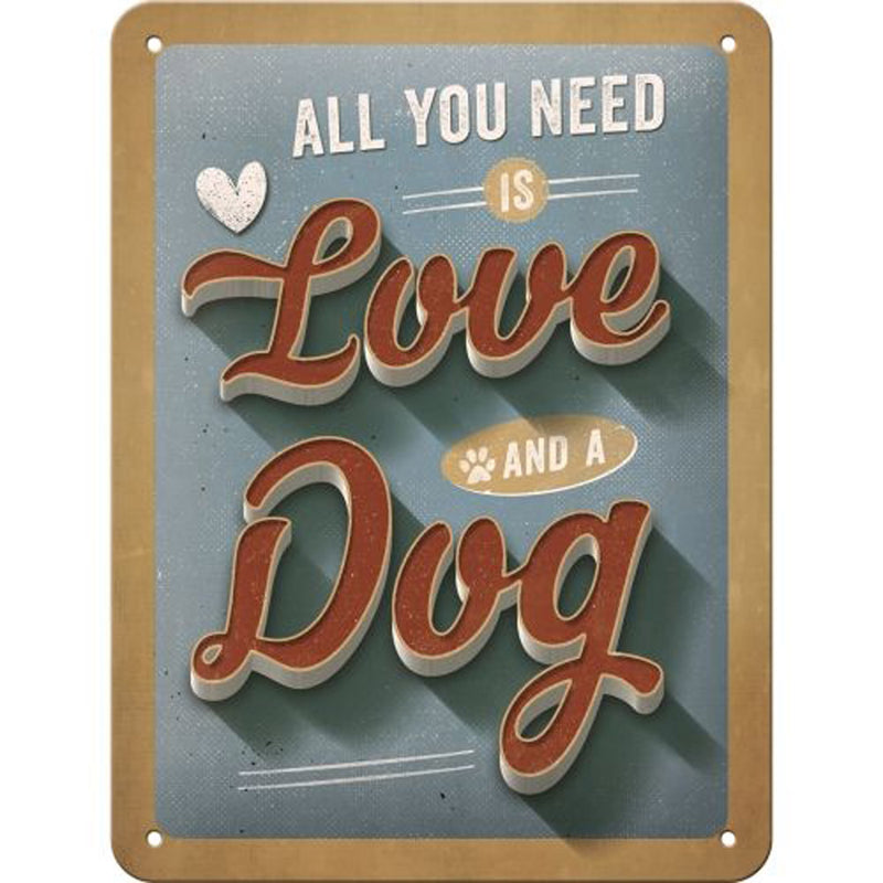 Nostalgic-Art Small Love Dog Sign (15x20cm)