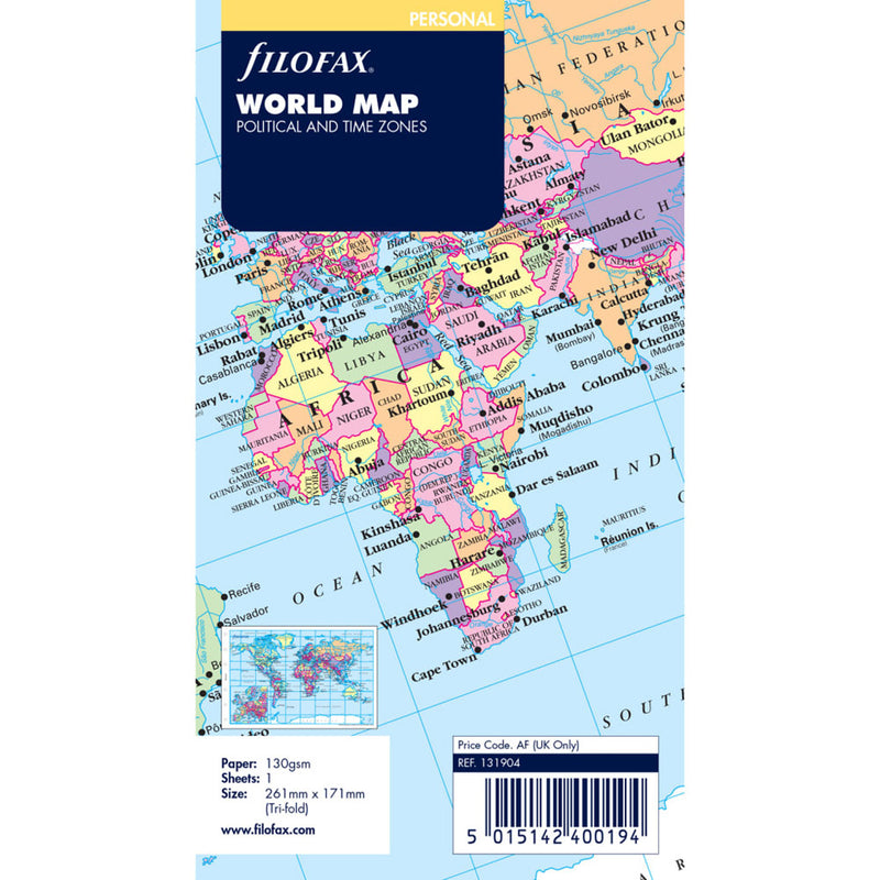 Filofax Personal World Map Refill