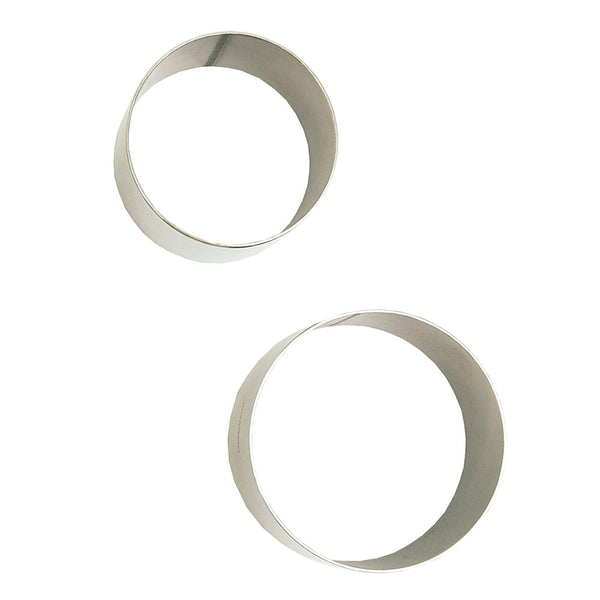 Appetito Stainless Steel Round Food Rings (Set of 2)