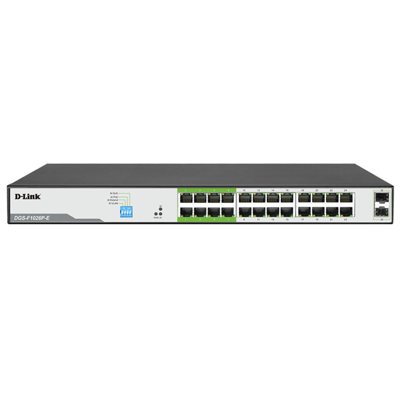 Switch D-Link Gigabit Poe con 2 puertos de enlace ascendente