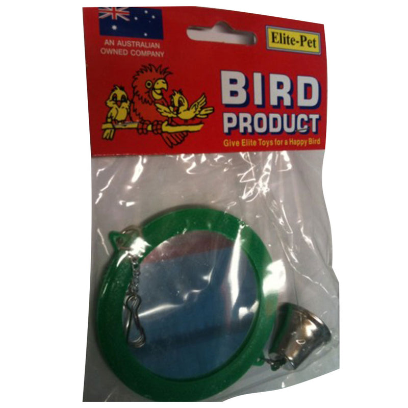 Elite Pet Round Mirror with Bell Bird Toy