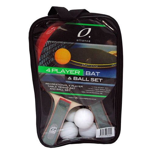Alliance 4-Player Bat and Ball Table Tennis Set