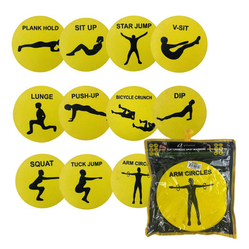 Alliance Flat Exercise Spot Markers (Pack of 12)