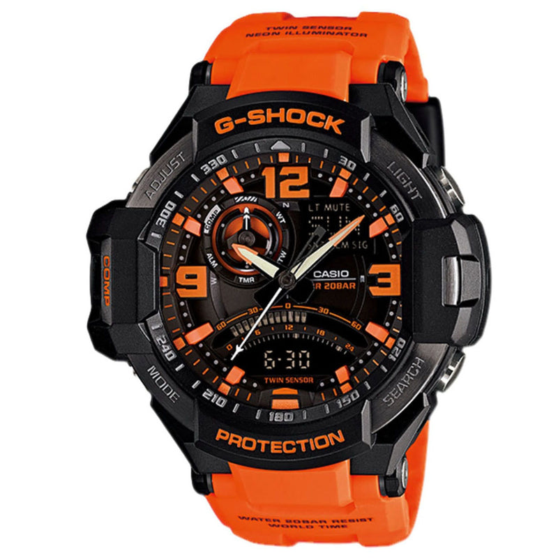 Casio G-Shock Gravity Defier Twin Sensor Watch (Orange)