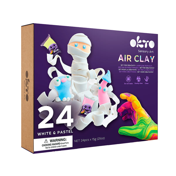 Sensory Art Air Clary Creativity 24 Colors Set (White and Pearl)