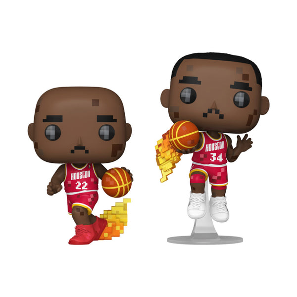 Rockets Clyde Drexler & Hakeem Olajuwon 8-Bit Pop! Vinyl 2pk