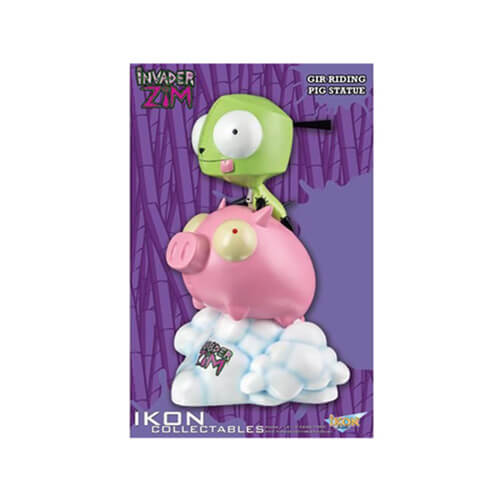 Invader Zim GIR on Pig Statue