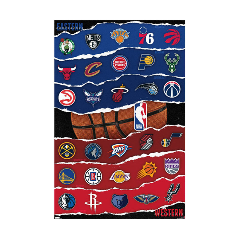 Pôster de logotipos da NBA League