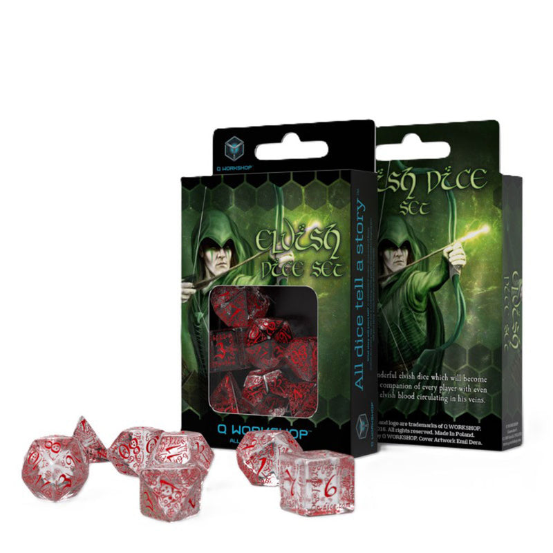 Q taller el set de dados Elvish 7pcs