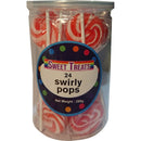 Doces guloseimas pequenas pops swirly 4cm (24x12g)
