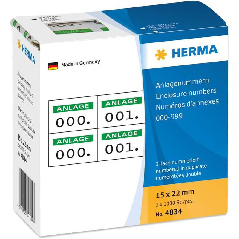 Herma Adhesive Enclosure Number Labels (15x22mm)