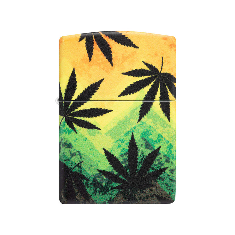  Encendedor Zippo 540 mate con diseño de cannabis