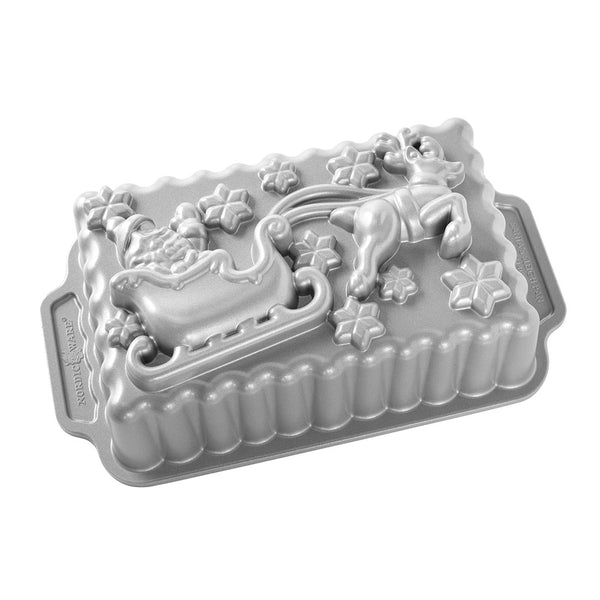 Nordic Ware Sparkling Sil Santa's Sleigh Loaf Pan