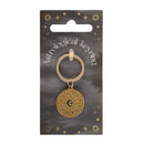 Astrology Wheel Gold Tone Metal Keyring