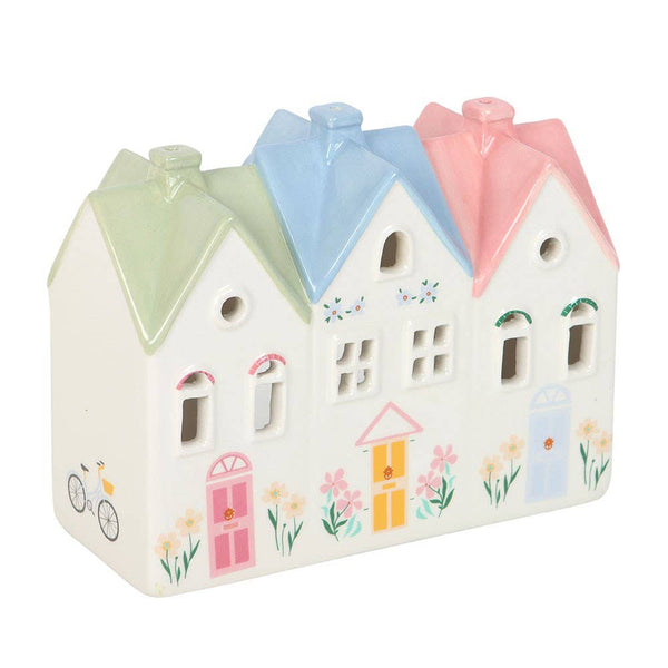 Pastel House Ceramic Incense Cone Burner and Tealight Holder