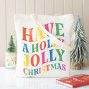 Holly Jolly Christmas Polyester Tote Bag