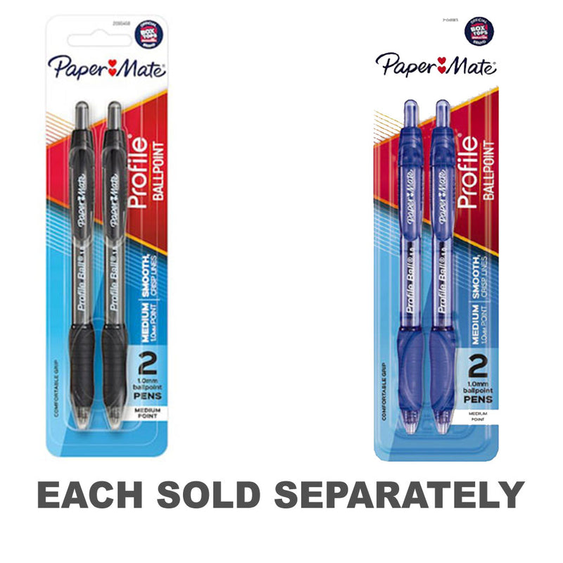 Papermate 1.0mm Profile Ballpoint Pen 2pk