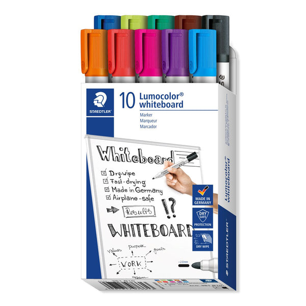 Staedtler Lumocolour Bullet Tip Whiteboard Marker 10pk