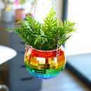 Bubblegum Stuff Rainbow Disco Ball Hanging Planter