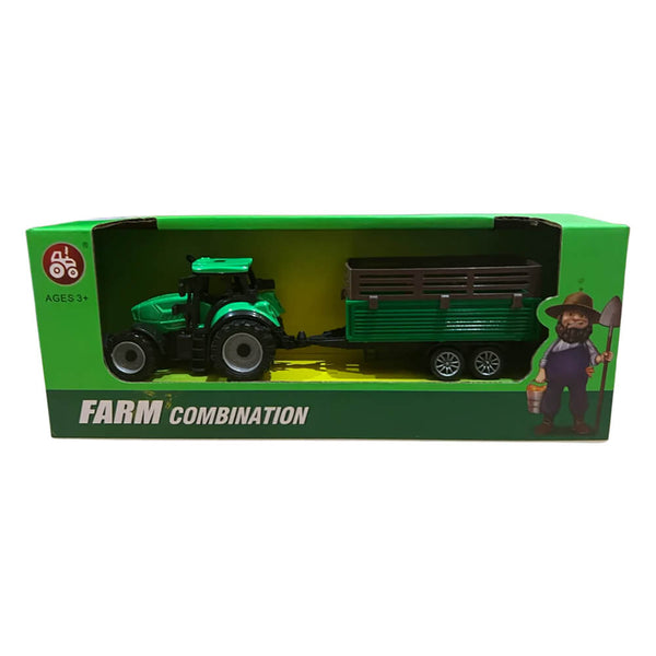  Tractor agrícola con remolque de juguete (estilo aleatorio de 1 pieza)