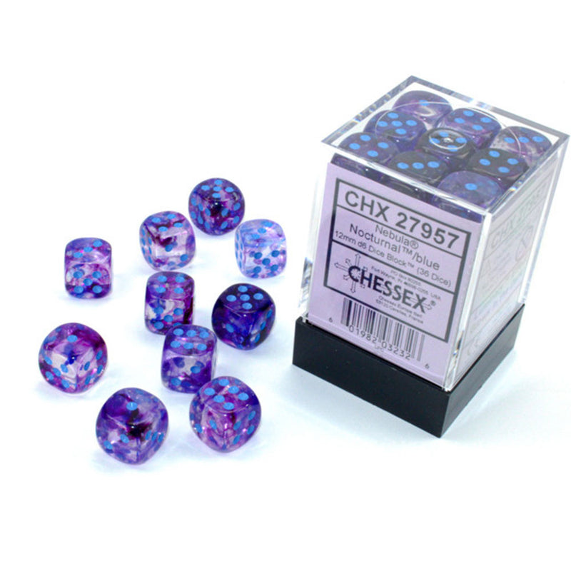  Bloque de dados luminosos D6 de 12 mm Nebula Chessex