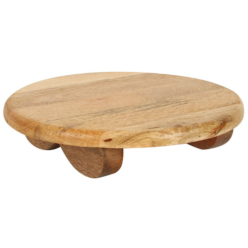Présentoir cercle en bois de manguier Likelyli sur pieds ronds