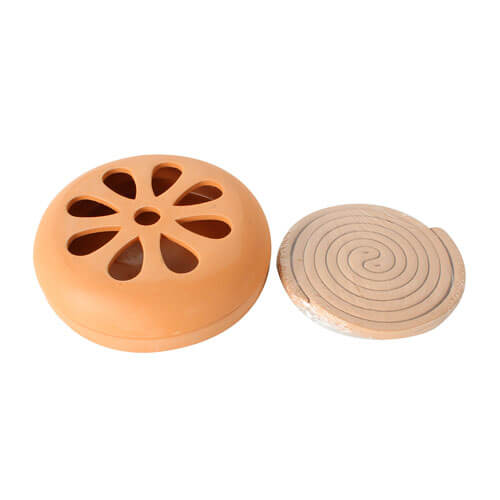 Terracotta Incense Coil Burner w/ 4-Piece Coils in Box 14cm