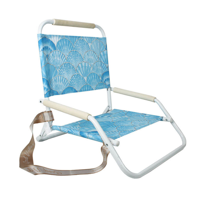  Silla de Playa Plegable con Estructura Blanca (60x58x50cm)