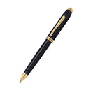 Stylo laqué noir plaqué or 23 carats Townsend
