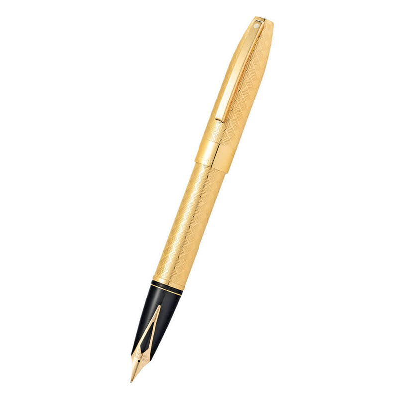  Pluma estilográfica Sheaffer Legacy con patrón de chevrón en oro de 23 quilates