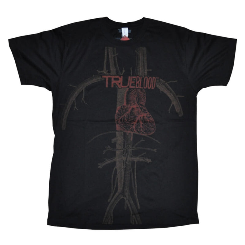  Camiseta masculina con logotipo de corazón de sangre verdadera