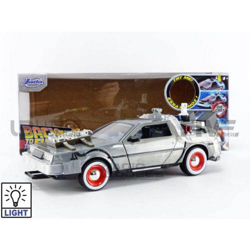 Back to the Future 3 Time Machine Raw Metal 1:24 Hwood Ride