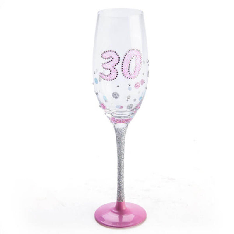 Flauta de champanhe brilho de aniversário