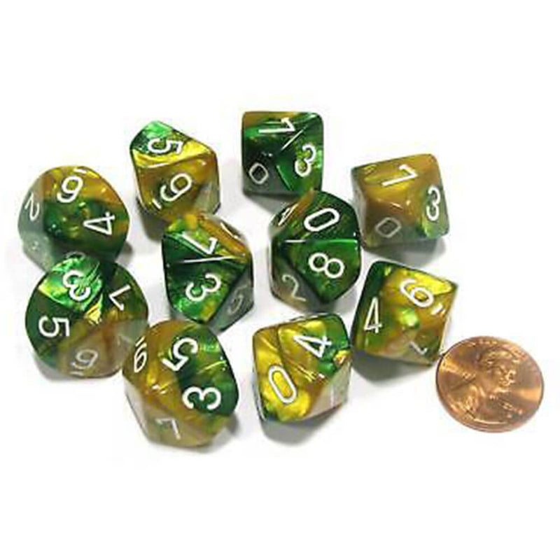 CHESSEX D10 Conjunto de Géminis poliédricos de 10 morir