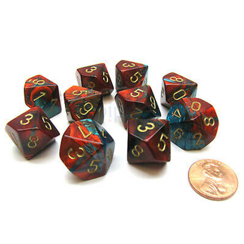 CHESSEX D10 Conjunto de Géminis poliédricos de 10 morir