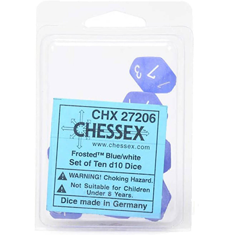 CHESSEX D10 POLIEDRAL 10-DIE SET FROSTED