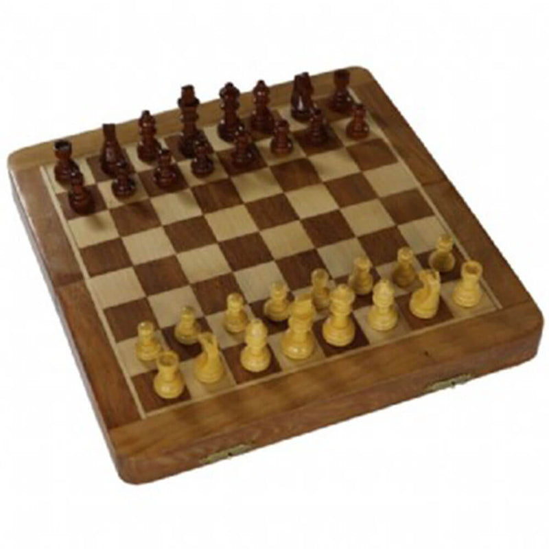 Hawstead Jeu d'échecs pliant magnétique en acacia