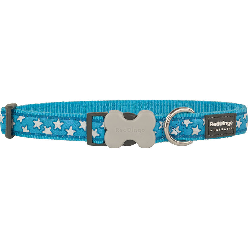 Collier de chien avec design étoile (turquoise)