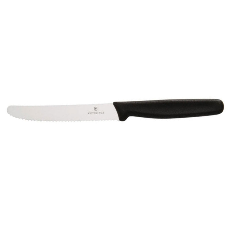 Cuchillo para Carne y Tomate con Filo Ondulado Punta Redonda 11cm