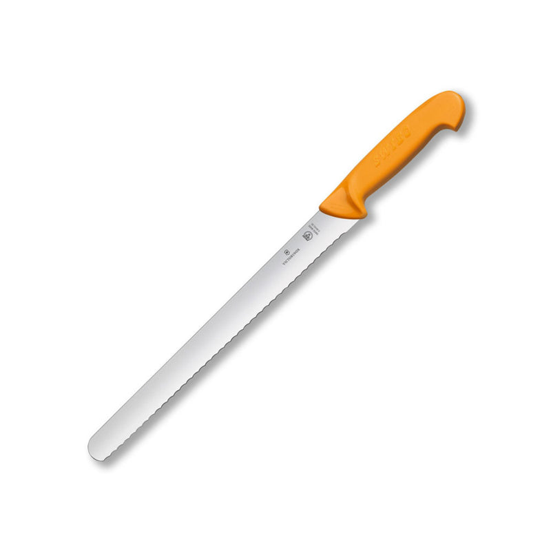 Cuchillo para mechar Swibo de hoja ondulada redonda (amarillo)