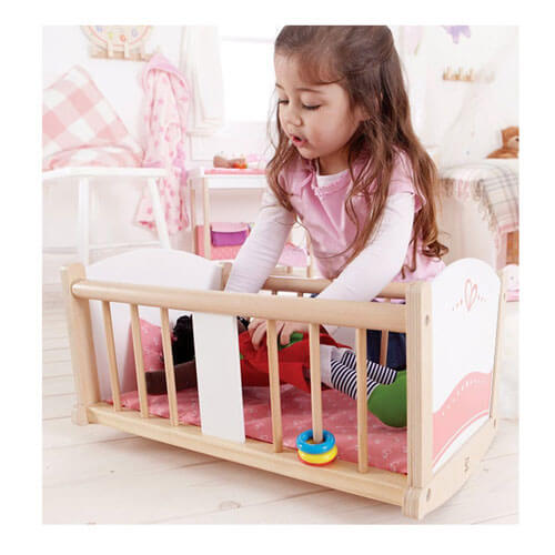 Hape Rock-a-bye Cradle Pretend Play Wooden Toy