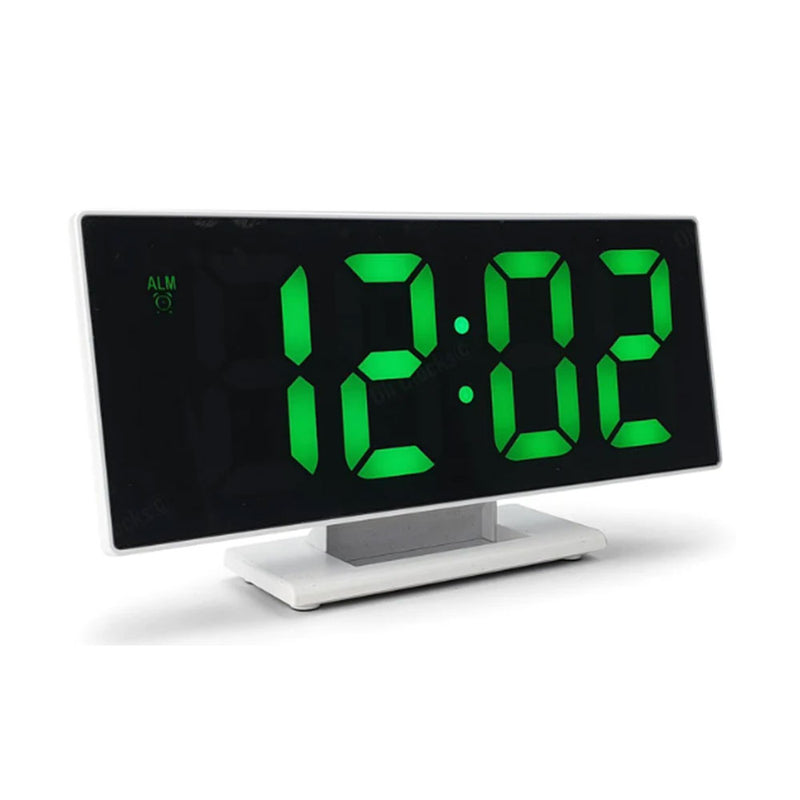  Reloj despertador LCD con cara espejada de 19 cm