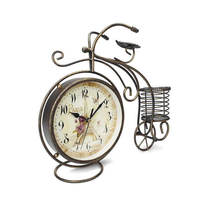 Horloge de table muette en métal, décoration d'intérieur, vélo