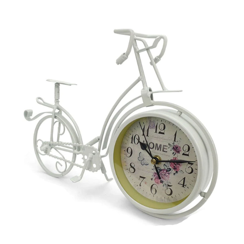 Relógio de mesa de bicicleta de arte de metal