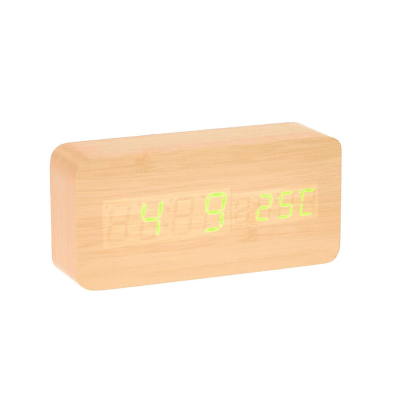 Relógio de tabela de cubóides LED com exibição de temperatura