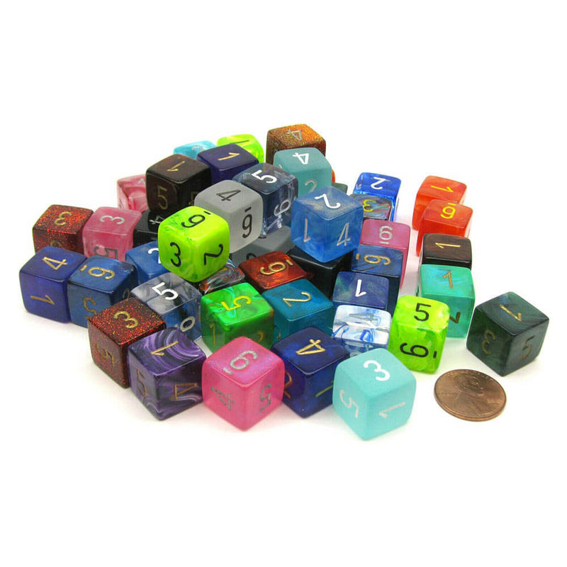 D6 DICE variou poliedral solto (50 dados)