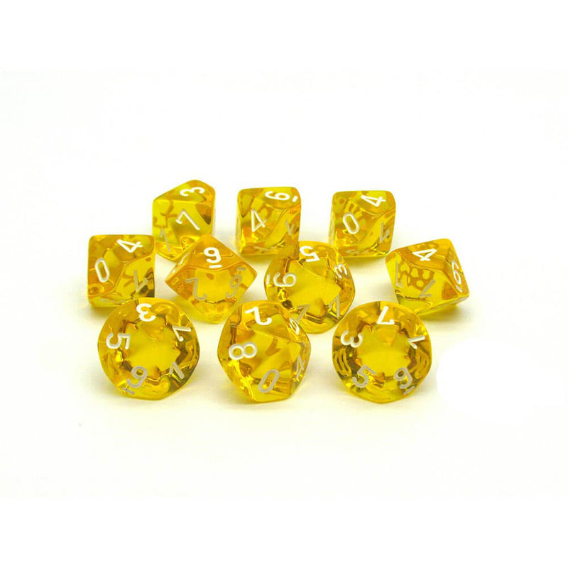 D10 Dice Translucent (10 dés dans un sachet)