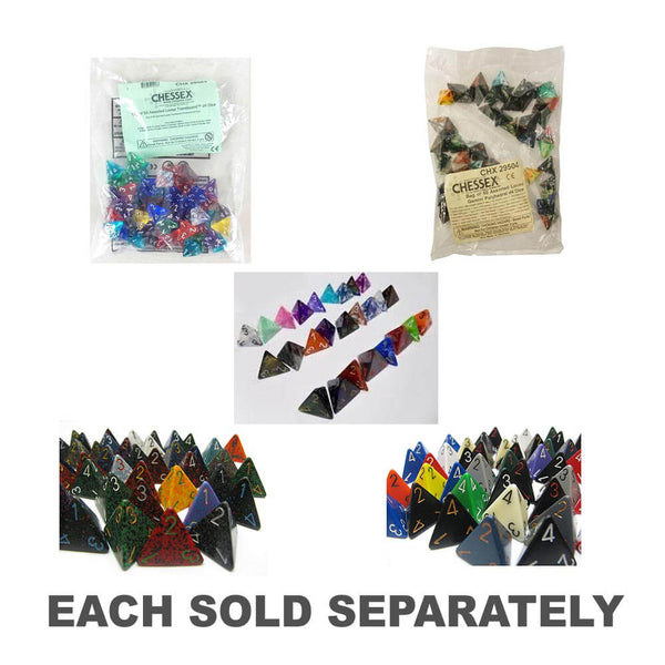 D4 Dice Assorted Loose Polyhedral (50 Dice)