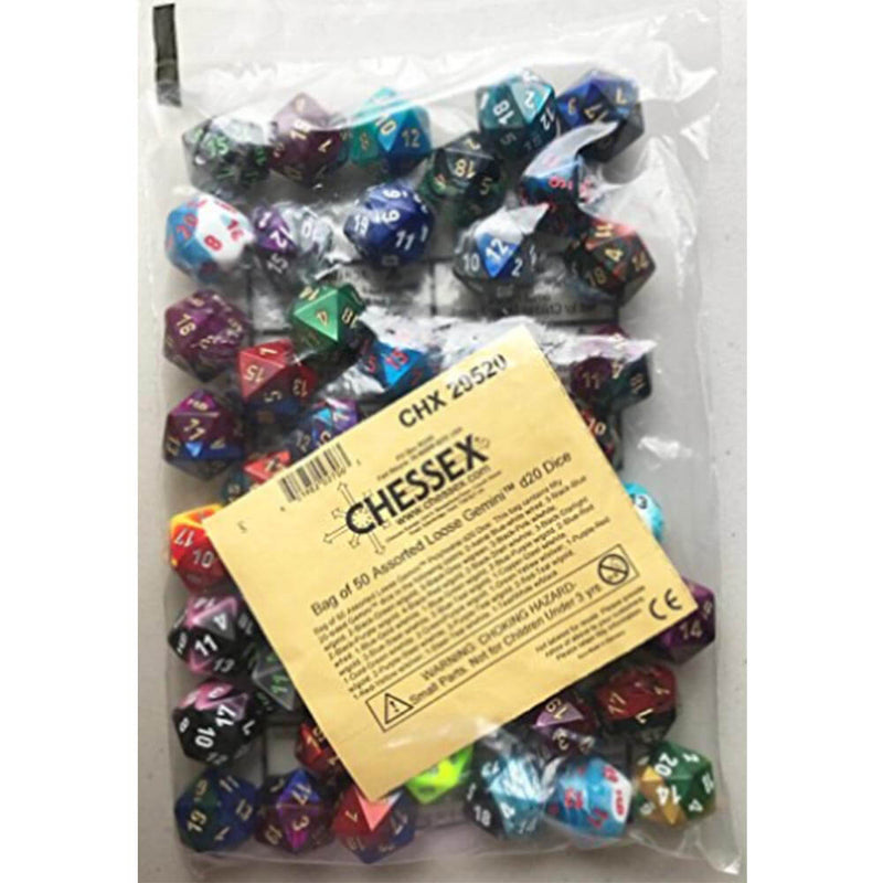 DICE D20 variado poliedral solto (50 dados)