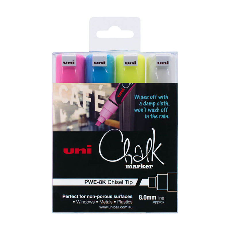 Uni Chalk Marker 8.0mm Pointe biseautée Assorties